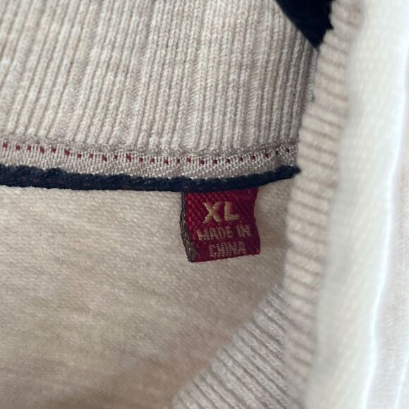 Jeremiah Taylor Quarter Button Pullover Beige Mock-Neck Sweater XL - Picture 14 of 14